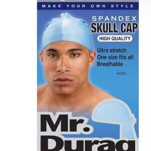Light Blue Spandex Skull Cap